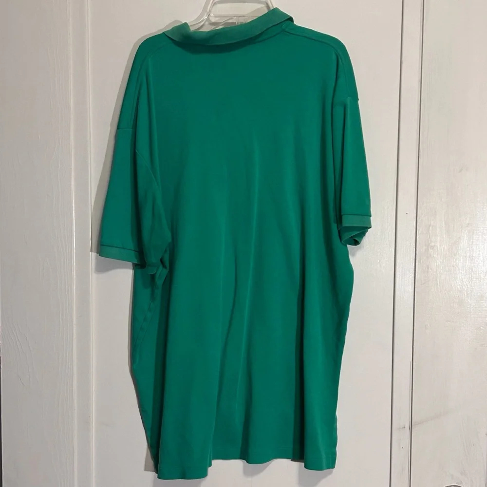 Polo Ralph Lauren Bright Green Cotton Polo Shirt with purple logo size Large